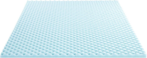 Best Price Mattress 1.5 Inch Egg Crate Memory Foam, Cooling Gel Infusion, Queen Mattress Topper, Blue