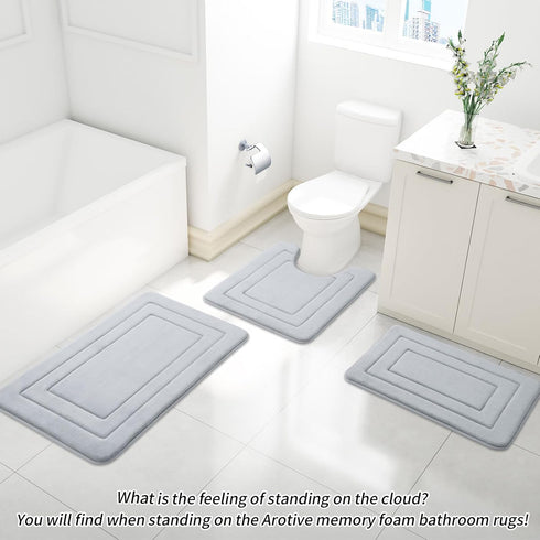 Arotive 24x16 Memory Foam Bathroom Rug Mat - Ultra Soft and Absorbent Bath Mat for Bathroom Floor