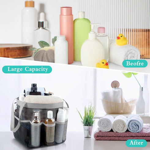 Attmu Mesh Shower Caddy - Portable Quick Dry Hanging Tote Bag for College Dorm Room Essentials