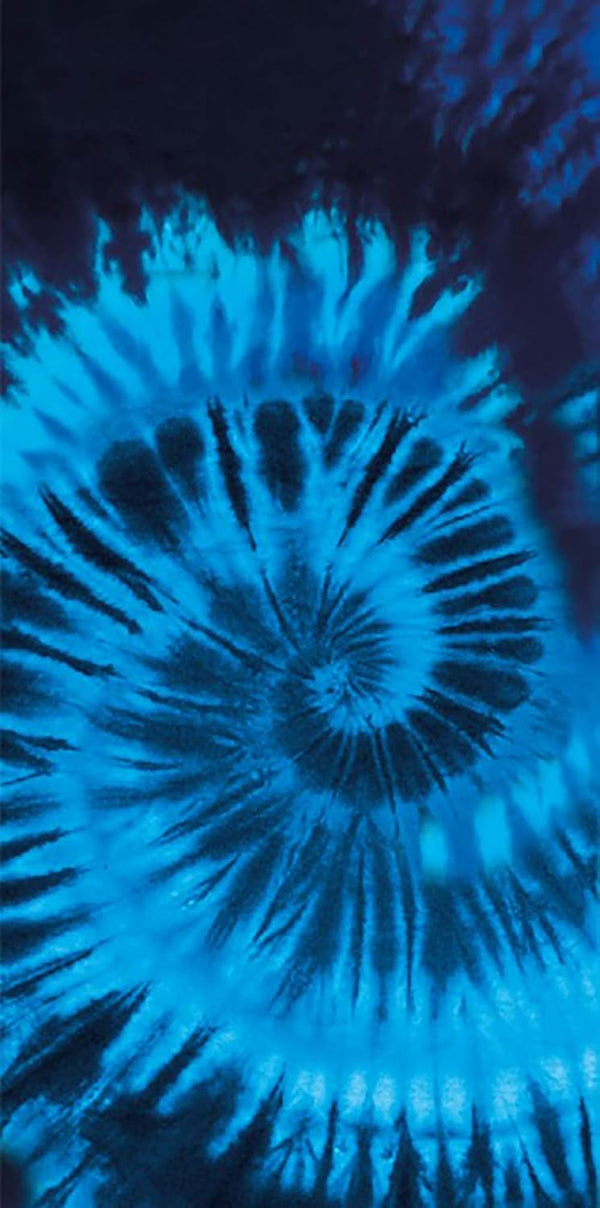 Cotton Velour Beach Towel, Colorful Blue Tie Dye