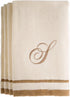 Monogrammed Gifts Fingertip Towels, Set of 4, 11 x 18 Inches, Decorative Golden Brown Embroidered Towel, Extra Absorbent