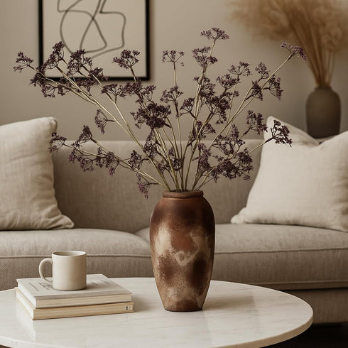Suncalla 6 Pcs Dusty Plum Berry Stems Spring Faux Eucalyptus Seed Artificial Branches Faux Sedum Berry Spray Picks