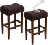 Waterproof Backless Bar Stool Covers Set of 2 Rectangle Knitted Diagonal Stripes