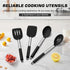 TeamFar Kitchen Utensils, 4 Pcs Silicone Cooking Spatula Spoon Set with Stainless Steel Handle, Non-stick & Dishwasher
