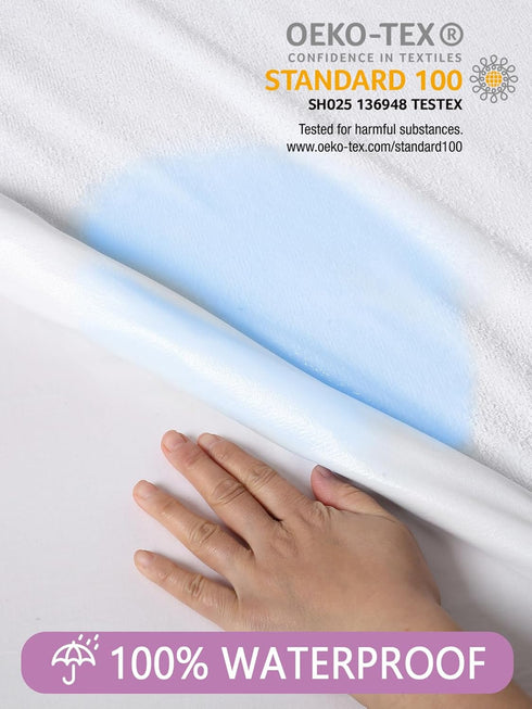 18 Inch Twin XL Mattress Protector for College Dorm Rooms, Waterproof Hospital Bed Sheet Cover Fitted Single Extra Long
