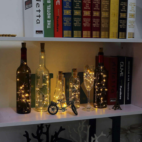 15 Pack 20 6.5 VOOKRY Wine Bottle Lights with Cork, LED ft Cork Lights Battery Operated Mini Copper Wire Bottle Lights