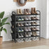 5 Closet SUOERNUO Shoe Rack Storage Organizer Tier Free Standing Metal Shoe Shelf Compact Shoe Organizer with Side Bag