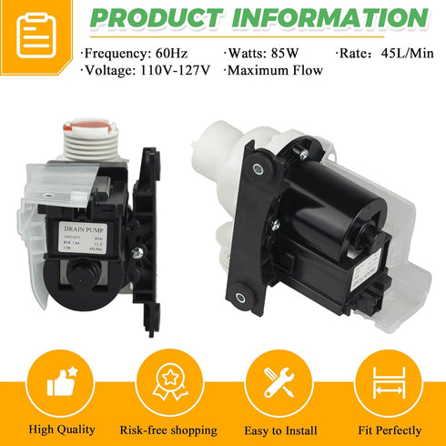 Techecook Washer Drain Pump 137221600 134051200 - Replacement for Kenmore Frigidaire Washing Machine (365-DAYS WARRANTY)