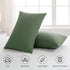JELLYMONI Pillowcases Standard Set of 2, Green Cotton Envelope Pillow Covers 20×26in, 100% Washed Cotton Soft