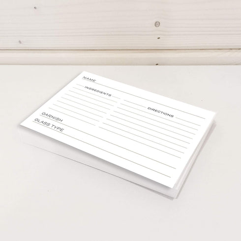 48 Cocktail Recipe Cards, 4 x 6 inches, Double-Sided for Bartenders and Mixology