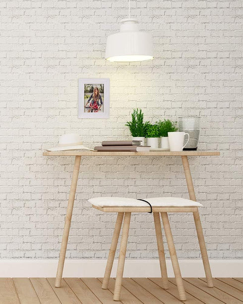 Malden International Designs Rustic Fashion Wide Linear Wooden Picture Frame, White Wash, 5x7