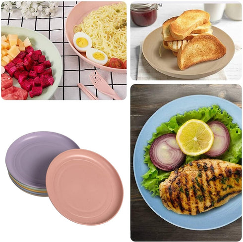 Wheat Straw Plates Set, Lightweight Unbreakable Dinner Dishes, Dishwasher & Microwave Safe, Small 6 Pack 5.9'