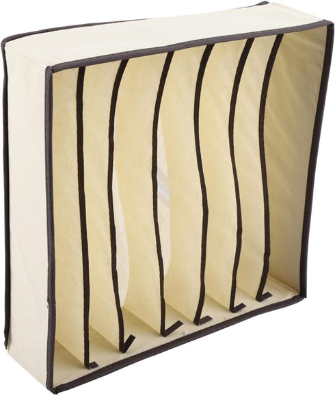 Aramox Portable Foldable Divider Storage Box Case for Bra Underwear Sock, 7 Grids for Organization