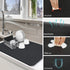 Coffee Mat for Countertop, 24x16" Super Absorbent Large Bar Mat, Quick Dry Black Dish Drying Mat for Kitchen
