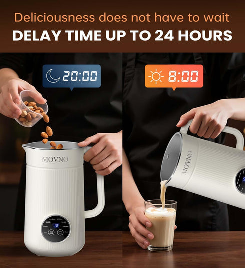 8 1 40OZ IN Nut Milk Maker Machine, Capacity Homemade Almond, Oat, Coconut, Plant Based Milks& Non Dairy Beverages