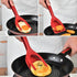 2 in 1 Grip and Flip Spatula Tongs, Large Non-Stick Food Clip Egg Turner for Cooking, Pancake, Omelet (Red)