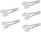 Tredoni 5 Multi-Purpose Small Stainless Steel Cooking Tongs, 7.7" Frying and Serving Tongs Set of 5