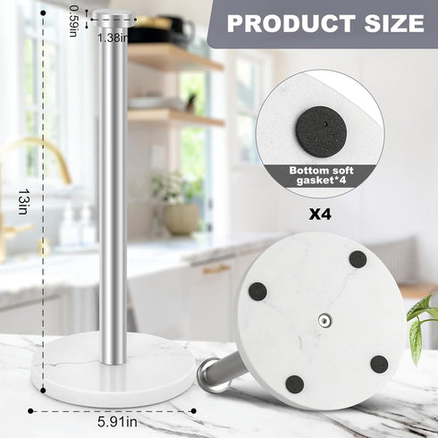 GWGTHZ Countertop Standing Paper Towel Holder, Kitchen Paper Towel Roll Holder- for Bathroom Kitchen with Weighted