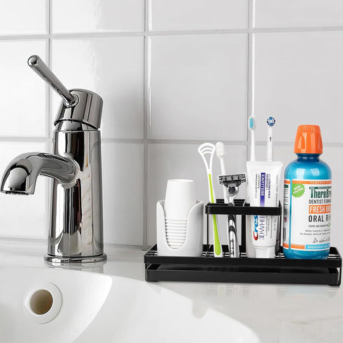 Countertop, 5 Toothbrush Holders for Bathrooms, Carbon Steel Tooth Brushing Holder Electric Toothbrush and Toothpaste