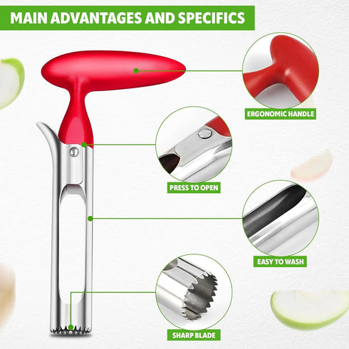 Apple Corer Tool for Kitchen - Remover, Cutter, Peeler, Core Separator, Apple Pear