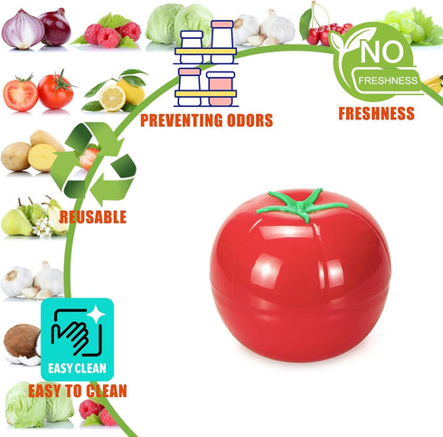 Vegetable and Fruit Storage Containers for Refrigerator, Pack of 5 Lemon Tomato Garlic Avocado Onion Shaped