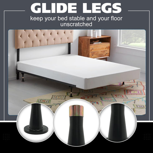Kings Brand Furniture - Plastic Bed Frame Glide Legs | Set of 6 Replacement Feet for Bed Frame Wheels
