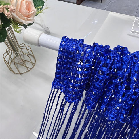 ave split Decorative Door String Curtain Wall Panel, Fringe Window Room Divider, 100cm*200cm, Royal Blue