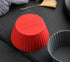 12 Pack Reusable Nonstick Jumbo Silicone Baking Cups, Round Cupcake and Muffin Liners, 3.8 Inch, Red and Gray