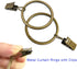 40 Pack Metal Curtain Rings with Clips, Decorative Drapery Hooks 1.5 in Interior Diameter (Antique Bronze)