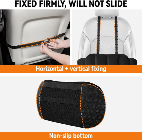 Veitail Lumbar Support Pillow for Car,Back Support for Car Seat Cushion,Adjustable Straps Securely Fixed Car Lumbar