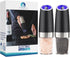 Gravity Electric Pepper and Salt Grinder Set, Battery Operated Mill with Blue LED Light, One Hand Operation, Adjustable