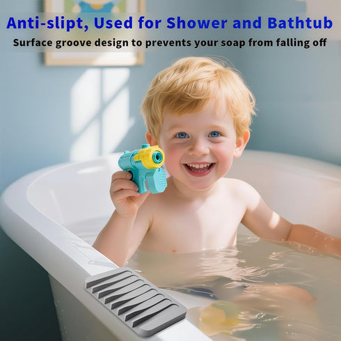 Eduftis 2Pcs Self Draining Soap Dishes, Soap Dish for Bathroom Sink, Premium Silicone Soap Holder, Bathroom, Kitchen