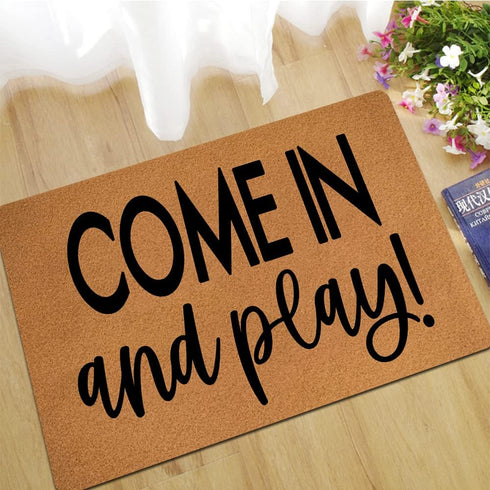 17.5" 29.5" Come in and Play Doormats Mini Playhouse Doormat Faux Coir Fiber Doormats Coir Doormat Welcome Coir Door