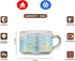 Gezzeny 14 Oz Set 2 Vintage Glass Coffee Mugs of Iridescent Embossed, Tea Cups,Glass Coffee Cups for Cappuccino
