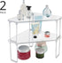 Countertop, 2 Pack mDesign Plastic/Steel Corner Stackable Rack, Storage Organizer Shelf for Bathroom, Vanity, Sink