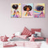 ouiytws Set Prints,Framed12 16inches X3piece Black Girl Princess Wall Art, Rainbow Hair Girl Painting,Cute Afro Girls