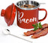 Bacon Grease Saver with Strainer - 15oz Enamel Grease Container, Farmhouse Bacon
