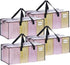 VENO 4 Pack Extra Large Moving Bags, Heavy-Duty Storage Totes for College Move-In, Durable Laundry Bags (Clear)