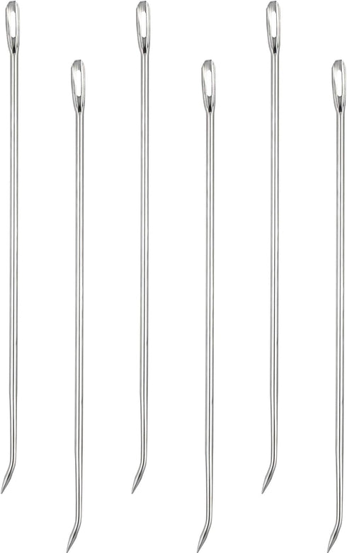 6-Piece WILLBOND Stainless Steel Poultry Trussing Needles for Securing Turkey, Chicken, Roasts, and Meats