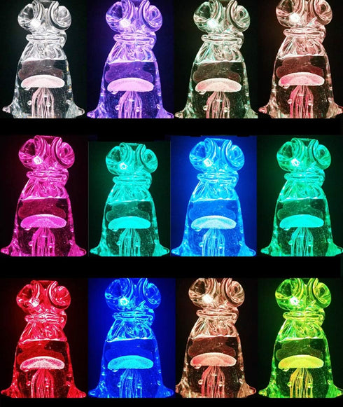 EUSTUMA LED Light Base Non-Slip Round Display Stand - Suitable for Glass Crystal Artwork, Holiday Party Decoration