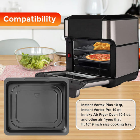 Air Fryer Cooking Tray for Instant Vortex Plus 10 Qt, Food Grade Nonstick Replacement Rack Parts, Dishwasher Safe