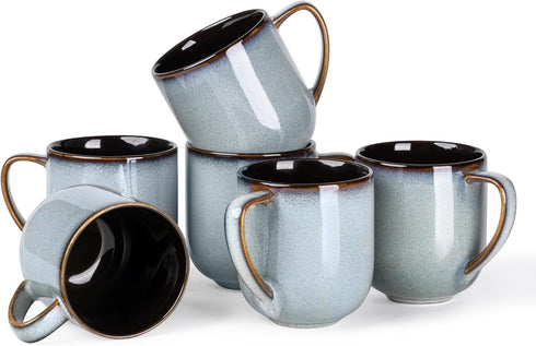 LERATIO 12OZ Ceramic Coffee Mugs Set of 6, Large Porcelain Coffee Cups