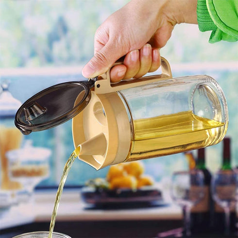 550ml(18.6 Oz) 1PC) TENTA KITCHEN Olive Oil Vinegar Syrups Bottle Dispenser Cruet - Oil Bottle Glass With No Drip