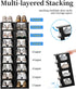 5 Closet HAIXIN Shoe Organizer Rack for Small Spaces Tier Plastic Vertical Narrow Shelves for Black Shoe Holder, Stand