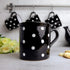 City to Cottage Handmade Extra Large Black and White Polka Dot Ceramic Mug, 17.5oz/500ml | Unique Pottery Gift for Tea