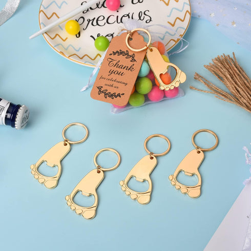 Winocbxt 50PC Footprint Keychain Bottle Opener Baby Shower for Guest Baby Shower Gifts