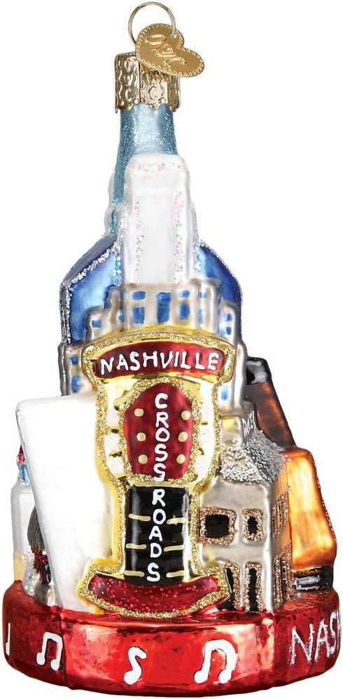 Old World Christmas Cities, Places and Landmarks Glass Blown Ornaments for Christmas Tree, Nashville