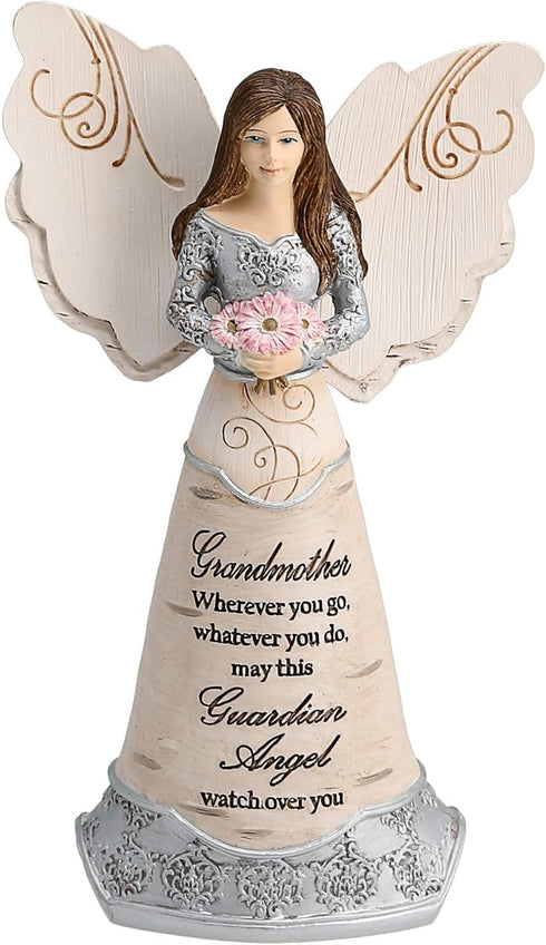 Pavilion Gift Company Elements Grandmother Guardian Angel Figurine, 6 Inch, Solid Pink