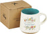 WITH LOVE My Favorite People Call Me Grandma Ceramic Coffee Mug, Floral Peach & Ivory, 14oz