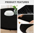 60 Inch eeivs Black Round Fitted Tablecloth Spandex Stretchable End Table Cover with Elastic Edge Cloth Table Topper